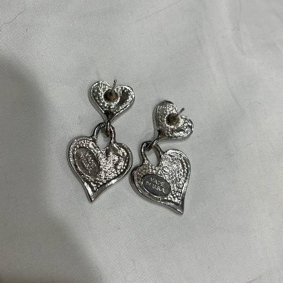 Double heart earrings. Silver blue, nice quality - Picture 8 of 8